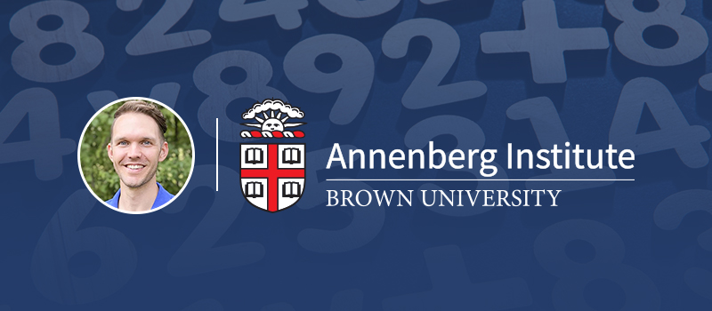 An image of Brent Jackson alongside the Annenberg Institute at Brown logo on top of an abstract math background