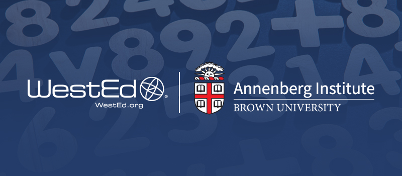 The WestEd logo and the Annenberg Institute at Brown logo on top of an abstract numbers background